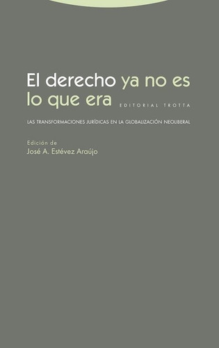 El Derecho Ya No Es Lo Que Era - Estevez Araujo, Jose Antoni