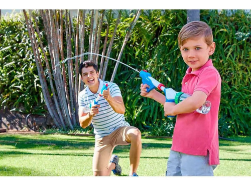 Paquete Día Del Niño 3 Pistolas De Agua De Bombeo Y Frisbee Azul