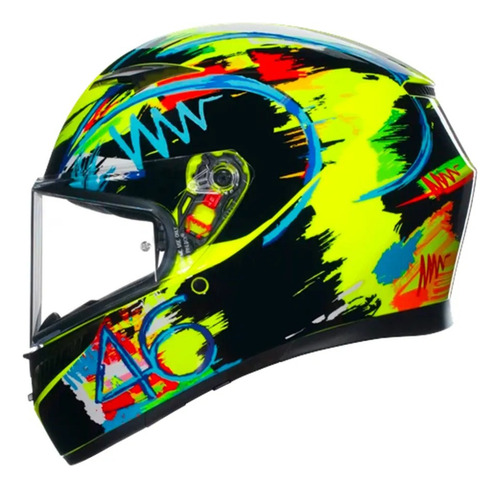 Capacete Agv K3 Rossi Winter Test Esportivo Moto Masculino