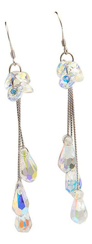 Pendientes Largos De Cristal De Color Simple, A La Moda, Par