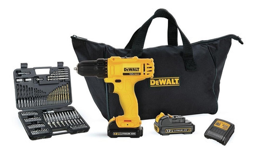 Furadeira e Parafusadeira Dewalt, Modelo DCD700C2A, com Bolsa e Kit de 109 Peças, Leve e Compacta, Bivolt