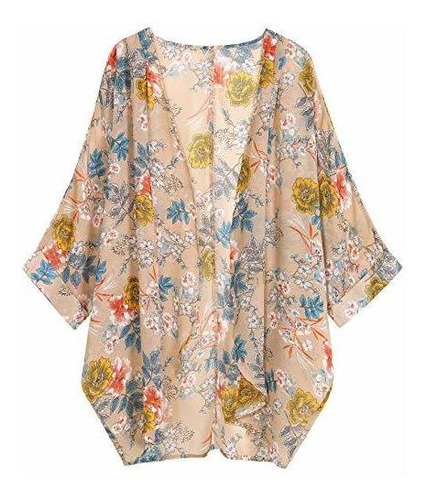 Olrain Mujer Estampado Floral Vajilla Chiffon Suelto Gdcfd