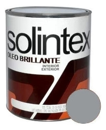 Pintura Oleo Brillante Gris Solintex 1/4 Galon.