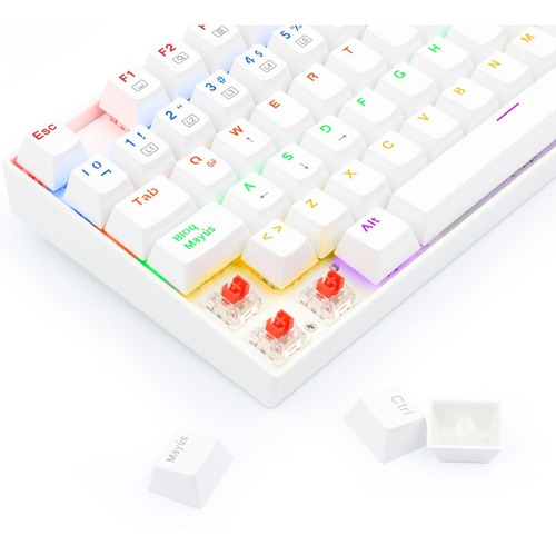 Imagen 8 de 9 de Teclado Gamer Redragon Kumara K552 Rainbow Blanco Red Sp F