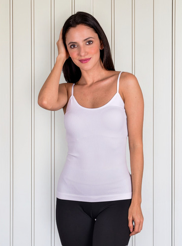 Blusa Tirantes Básica Tela Acanalada Cuello Redondo Mujer