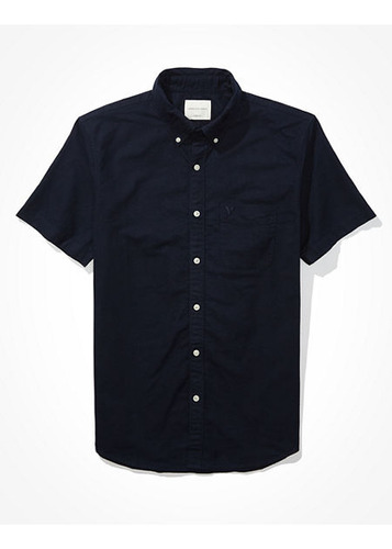 Camisa American Eagle Oxford Manga Corta Hombre