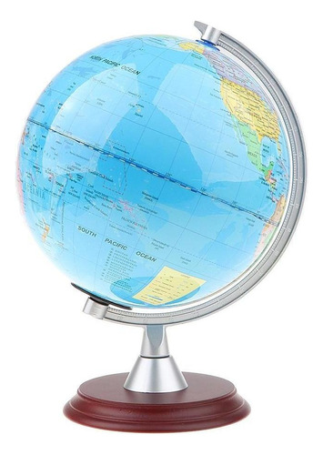 360 ° Base De Madera Giratoria Mapa Del Mundo Globo Tierra