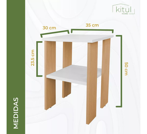 Mesa De Centro Lateral Minimalista Auxiliar Buró 2 Niveles