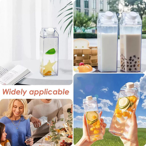 2 Botellas De Agua De Cartón De Leche, Reutilizables,