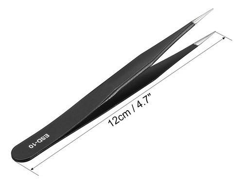 Pinzas Uxcell Esd-10, Punta Puntiaguda Recta No Magnética An