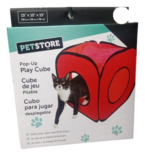 Juego Cubo Plegable Gatos Mascotas Casa Gatitos