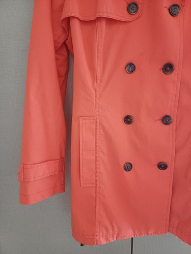 Increíble Trench Piloto Importado Salmón Talle L Impecable! (Usado)