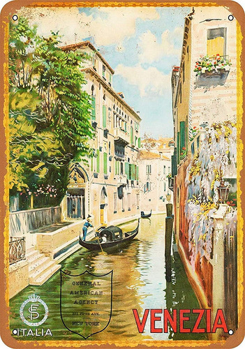 Keviewly Venecia Italia Cartel De Chapa Vintage Cartel De Pa