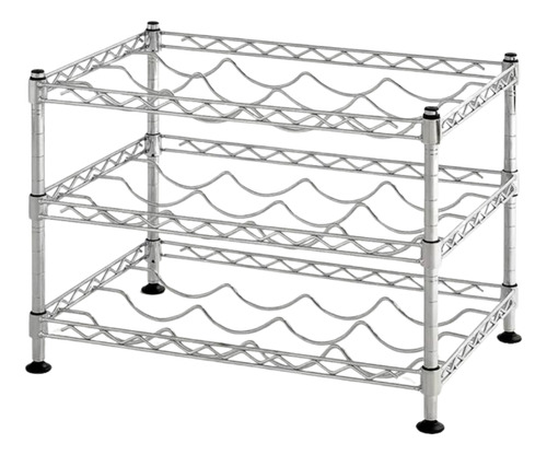 Bodega De Mesa Vinoteca 3 Niveles 12 Botellas Gris 45x35 Ct