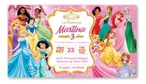Comprar Tarjeta Cumpleaños Invitación Digital Princesas 2 Formatos