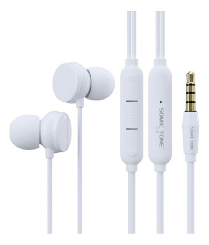 Fone De Ouvido P2 Somic Tone Bass Volume Microfone Cor Branco