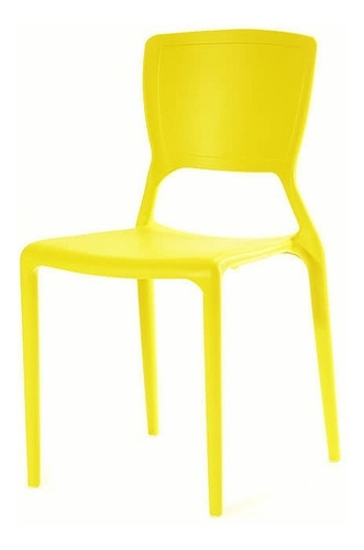 Silla Cocina Comedor Juliette - Desillas Estructura De La Silla Amarillo Fuerte Asiento Amarillo Fuerte