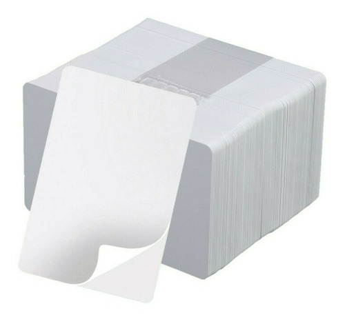 10 Tarjetas Blancas Cr80 10ml Adhesivas Mylar Backed 