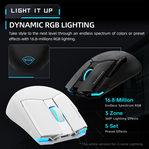 Mouse Inalámbrico Para Juegos 26000 Dpi, Rgb, 6 Botones Ergo