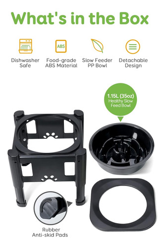 Pawque - Cuencos Para Perros Con Alimentador Lento, Cuenc...