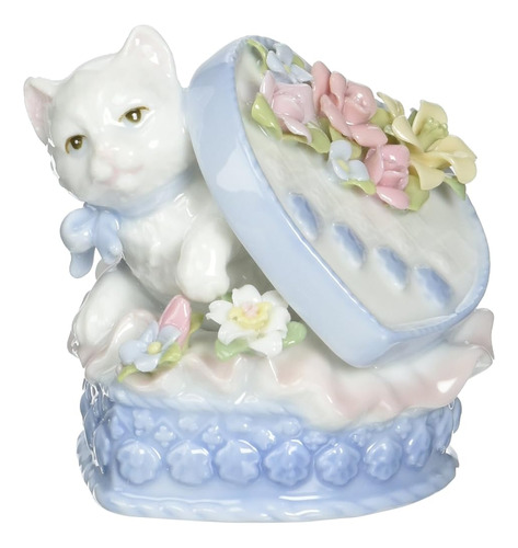 Cosmos 743-10 Gatito De Porcelana Fina En Caja De Corazón, 2