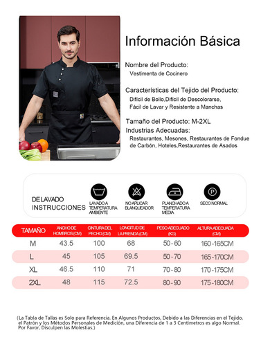 Chef Filipino Uniforme Transpirable Y Resistente+mandil