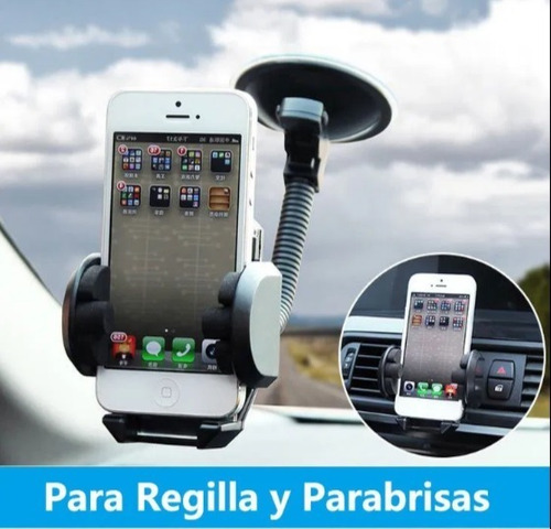 Imagen 2 de 6 de Base Soporte Porta Celular Auto Vidrio Rejilla Parabrisa