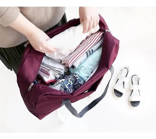 1pc Red/navy/green Multifunctional Folding Travel Bag
