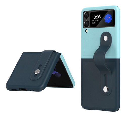 Funda Color Clash For Samsung Zflip6 Con Correa For La Muñeca