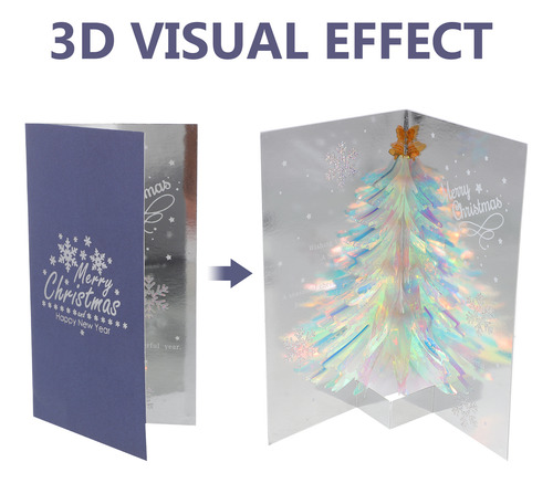 Tarjeta Desplegable De Árbol De Navidad En 3d Hecha A Mano P