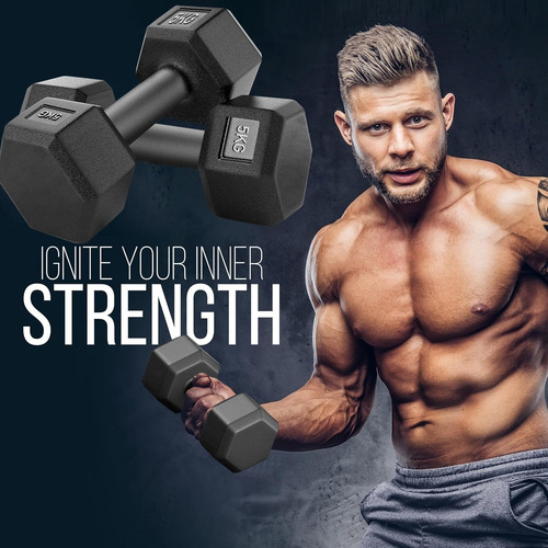 Mancuerna Hexagonal Pesa Ejercicio Gym 22 Lb Gimnasio,1 Par