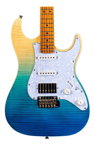 Guitarra Eléctrica Jet Guitars Js450 Hss Azul Transparente Orientación de la mano Diestro