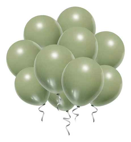 Globos Latex 12 Unidades 30 Cm R12 Verde Eucalipto 