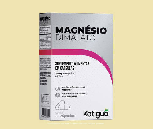 Kit 4 Suplemento Magnésio Dimalato 550mg 60cps - Katigua Sem Sabor