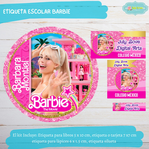 Kit Etiqueta Escolar Imprimible Barbie Película