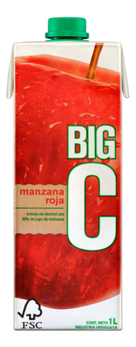 Jugo Big C 1 Litro Sabor Manzana Pack X6