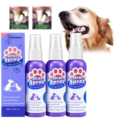 Enjuague Bucal En Aerosol Pet Clean De 30 Ml Para Perros Y G