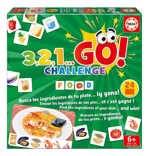 Juego De Mesa Educa Borras 3,2,1 Go Challenge Food +6 19392 