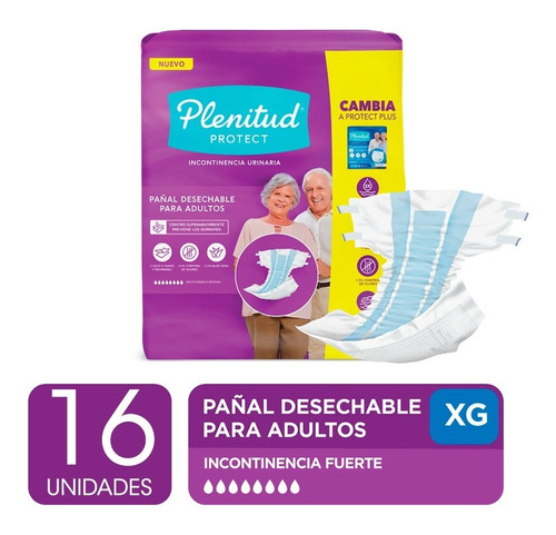 Pañales Plenitud Protect Xg X16 Unidades Para Adultos