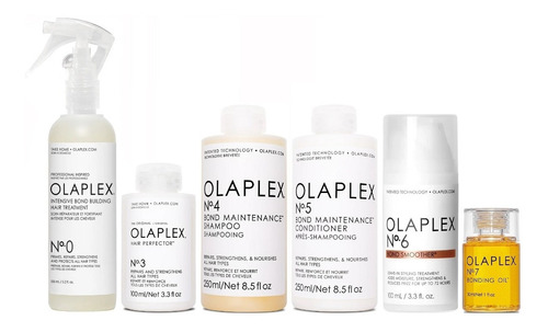 Olaplex N°0 + N°3 + N°4+ N°5+ N°6+ N°7 Tratamiento Reparador