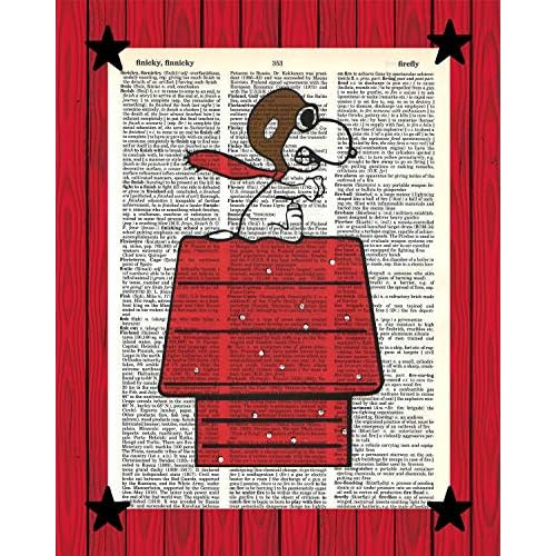Póster Del Barón Rojo De Snoopy, Decoración De Pared...