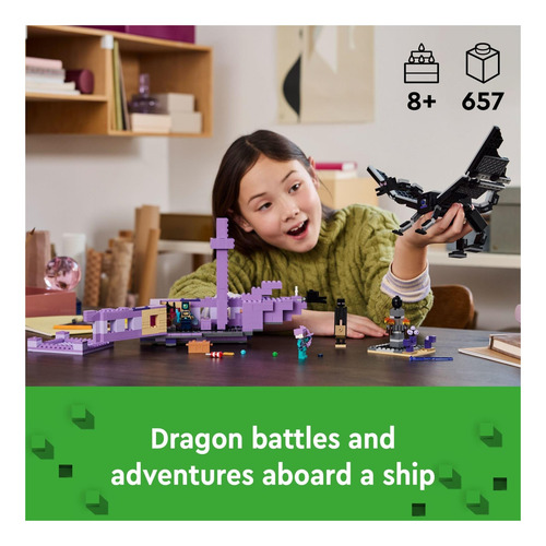 Set De Construcción Lego Minecraft The Ender Dragon Y End Sh