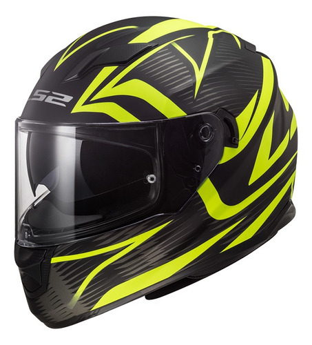 Casco Moto 320 Evo Jink Mate Negro Amarillo Ls2 Color Negro/Amarillo fluo Tamaño del casco XXL