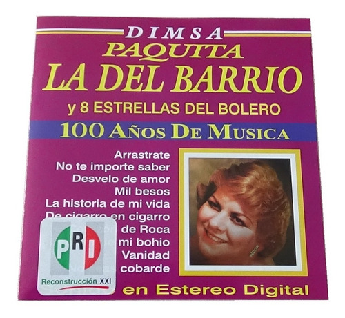 Paquita La Del Barrio Y 8 Estrellas Del Bolero Cd Disco  