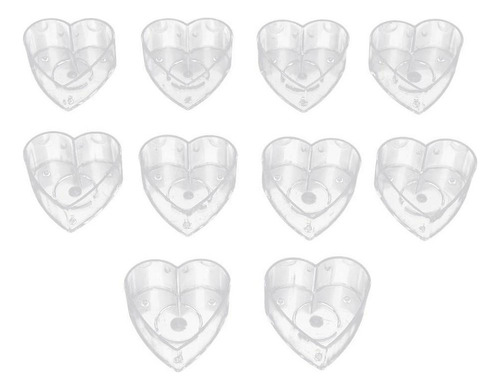 40 Piezas Amor Corazón En Forma De Plástico Transparente