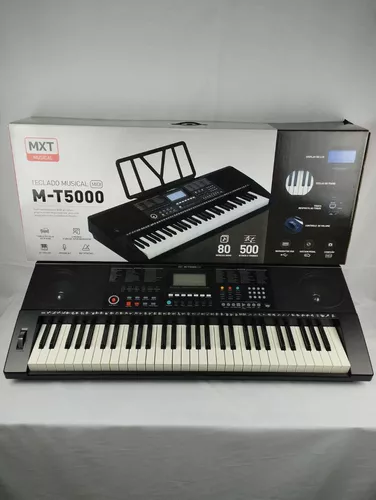 Teclado Musical 61 Teclas Tipo Piano 500 Ritmos E Timbres Cor Preto  110V/220V | Frete grátis