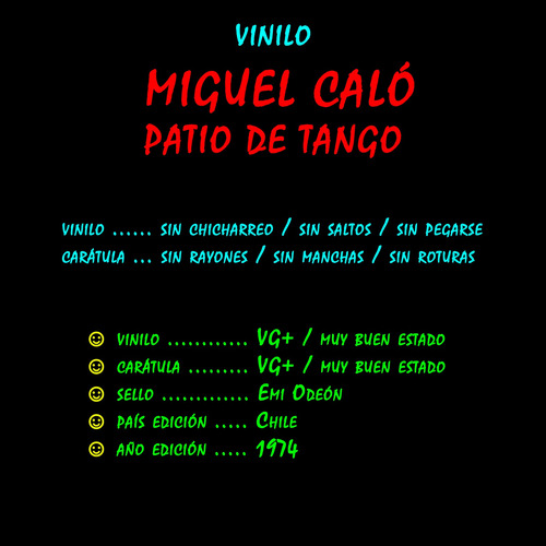 ¬¬ Vinilo Miguel Caló / Patio De Tango Zp Tango (Usado)