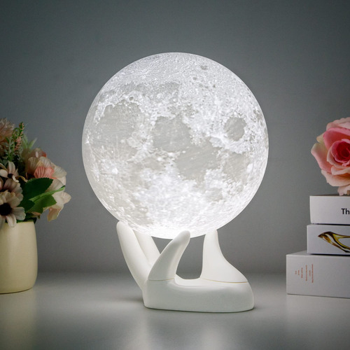 Gzokmog Lámpara De Luna De 7.1 Pulgadas Con Impresión 3d,.