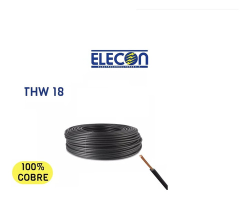 Cable Eléctrico Elecon Tf 18 Awg 100mts 100% Cobre 