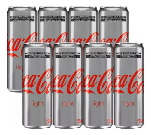 Refresco Coca Cola Light 8 Latas De 355 Ml C/u